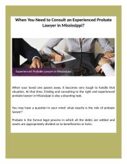 Need to Consult an Experienced Probate Lawyer in Mississippi.docx