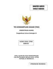 KEMENAG_Soal CPNS DEPAG PENGETAHUAN UMUM GOLONGAN III.pdf