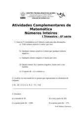 Atividades Complementares de  Matematica sexta serie.doc
