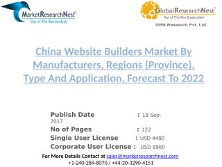 China Website Builders Market By Manufacturers, Regions (Province), Type And Application, Forecast To 2022.pptx